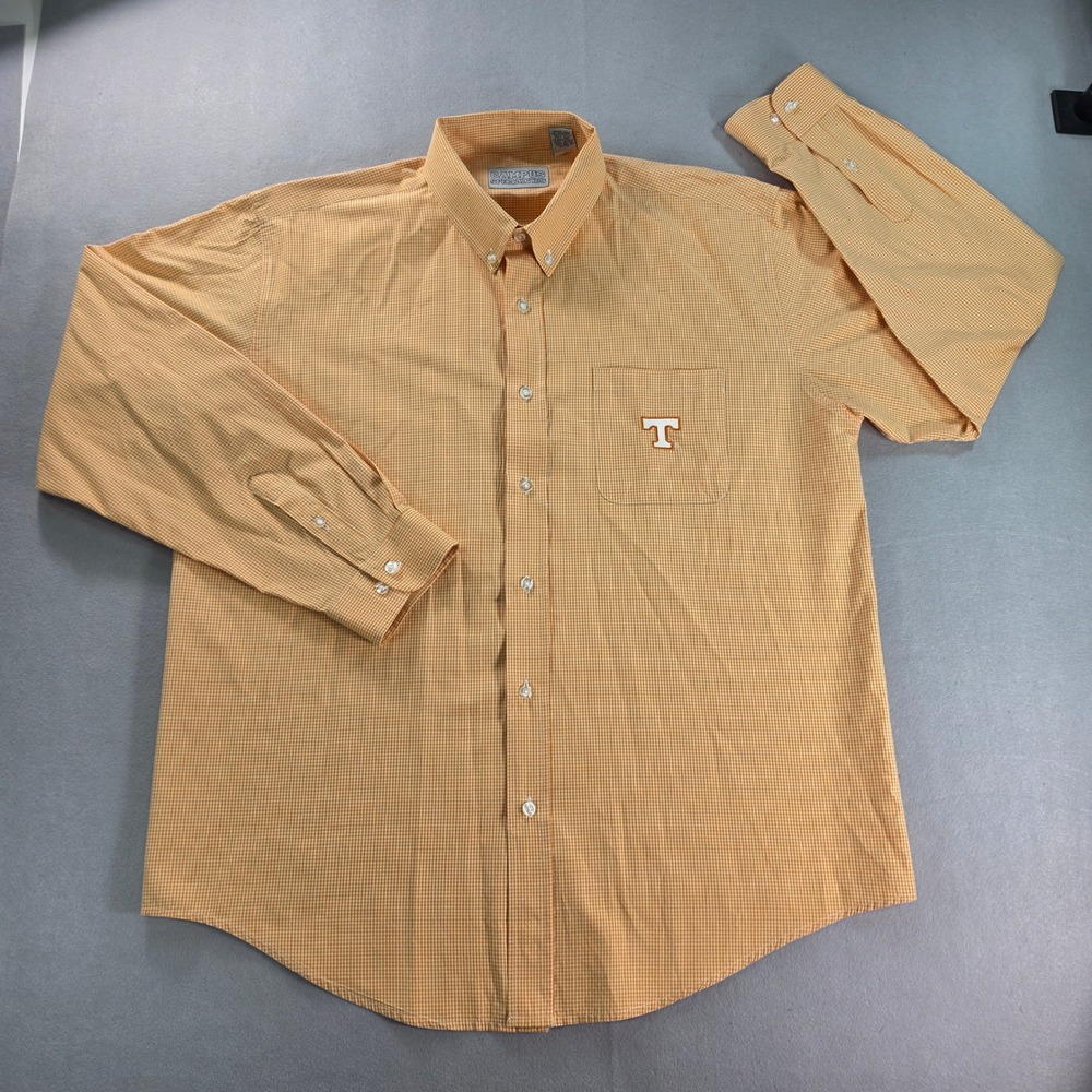 Campus Specialties Tennessee Volunteers Orange Gingham Button Down Shirt Mens L